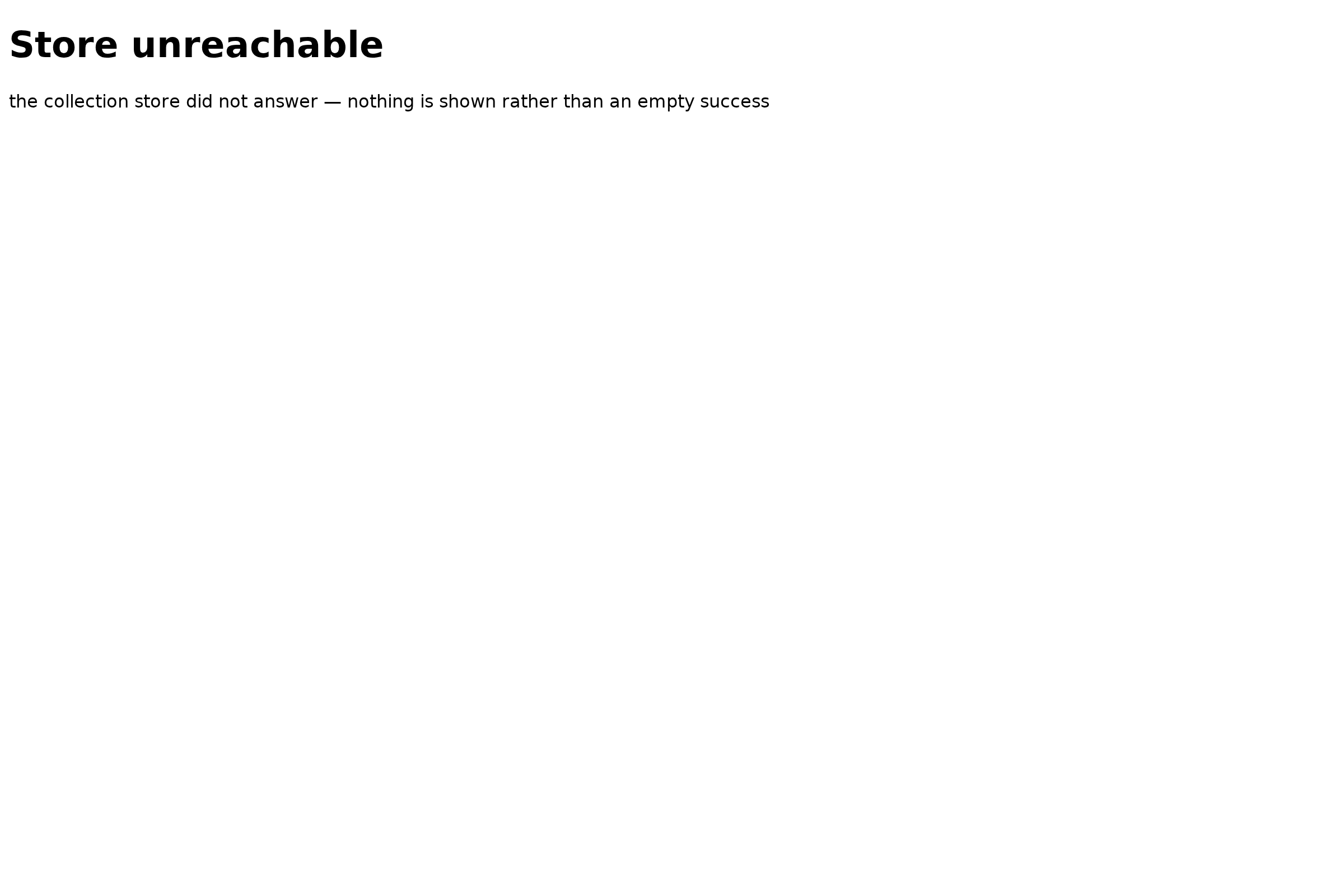 the store unreachable — an explicit page, not an empty list